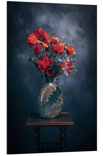 Aluminium print Poppy bouquet