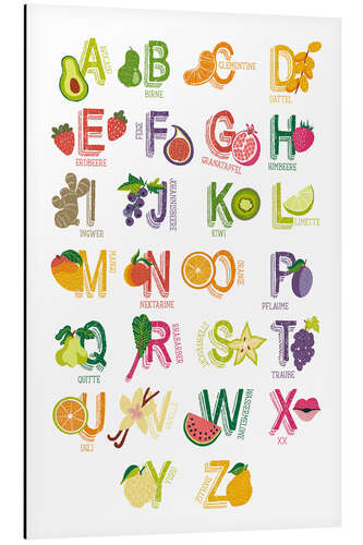 Aluminium print Yummy ABC poster, german