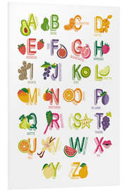 Foam board print Yummy ABC poster, german