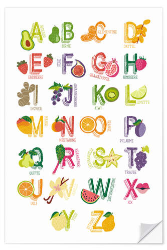 Sisustustarra Yummy ABC poster