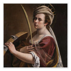 Wall print  Self-Portrait as Saint Catherine of Alexandria - Artemisia Gentileschi