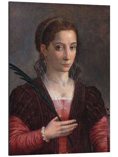 Aluminiumsbilde Portrait of a lady, as Saint Lucy