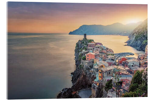 Acrylic print Sunset in Vernazza