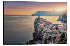 Aluminium print Sunset in Vernazza