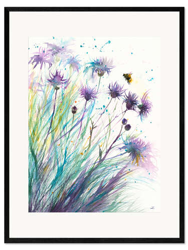 Plakat artystyczny premium w ramie Bee and Thistle