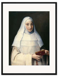 Gerahmter Kunstdruck Porträt der Schwester des Künstlers in dem Gewand einer Nonne