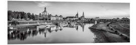 Stampa su PVC Dresden skyline panorama black and white