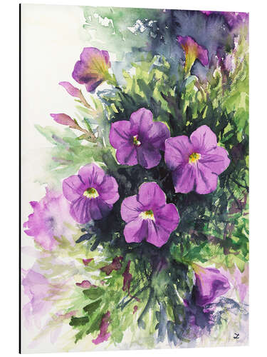 Aluminiumtavla Purple Petunias