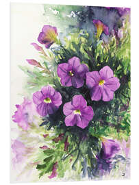 Foam board print Purple Petunias