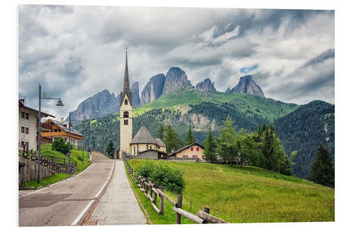 Foam board print Dolomites Village