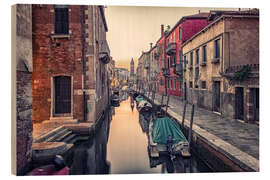 Holzbild Straßenansicht in Venedig