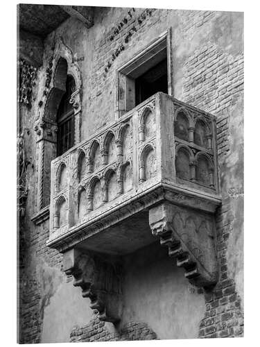 Acrylic print Romeo and Juliet balcony, black and white