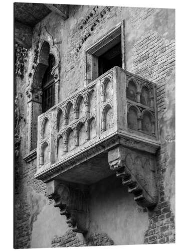 Tableau en aluminium Romeo and Juliet balcony, black and white