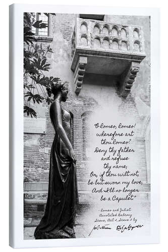 Tableau sur toile Balcony scene, Romeo and Juliet
