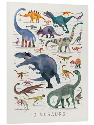 Tableau en PVC Dinosaures II (anglais)