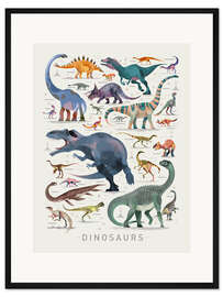 Gerahmter Kunstdruck Dinosaurier II (Englisch)