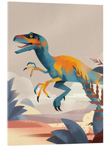 Tableau en verre acrylique Velociraptor