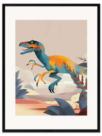 Kehystetty taidepainatus Velociraptor