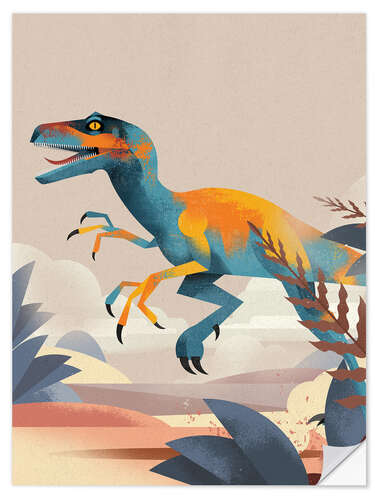 Wandsticker Velociraptor