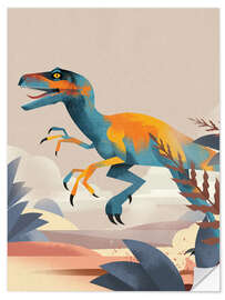 Selvklæbende plakat Velociraptor