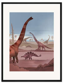 Gerahmter Kunstdruck Dinosaur Tal