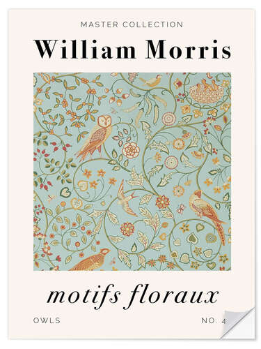 Selvklebende plakat Motifs Floraux - Owls