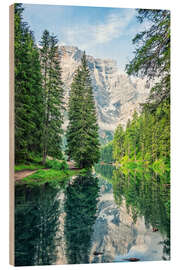 Tableau en bois Lake Reflection