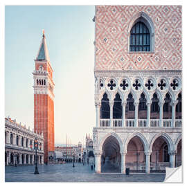 Selvklebende plakat Early morning in Venice