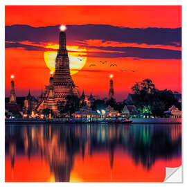 Selvklebende plakat Bangkok sunset