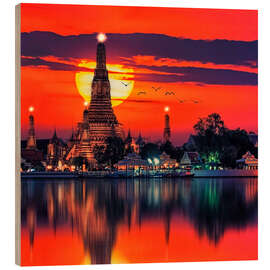 Wood print Bangkok sunset