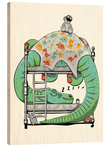 Cuadro de madera Diplodocus in bed