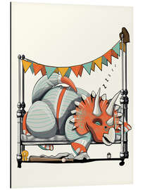 Magnettafel Triceratops im Bett