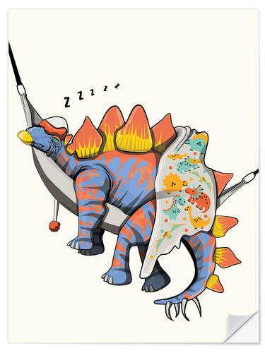 Muursticker Stegosaurus in the hammock