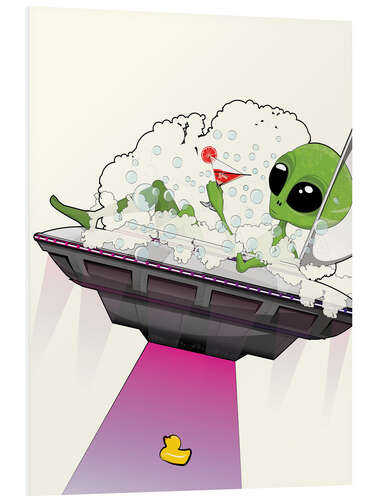 Stampa su PVC Alien in the UFO bathtub