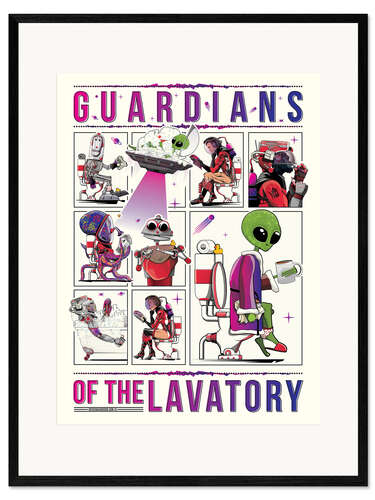 Plakat artystyczny premium w ramie Guardians of the lavatory