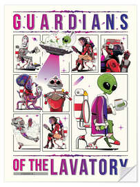 Wandsticker Space Guardians auf der Toillette