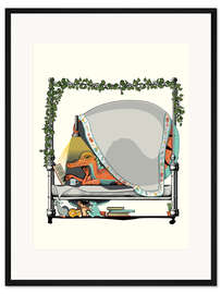 Gerahmter Kunstdruck Spinosaurus im Bett