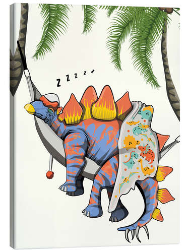 Canvas print Stegosaurus in the hammock