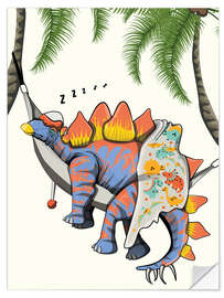 Wall sticker Stegosaurus in the hammock