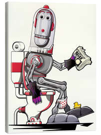 Canvas print Robot on the toilet