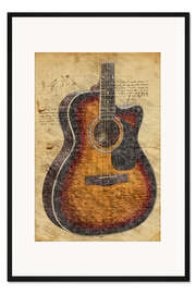 Gerahmter Kunstdruck Akustische Gitarre