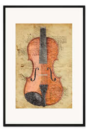 Gerahmter Kunstdruck Violine