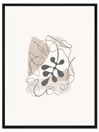 Gerahmter Kunstdruck Abstrakter Farn