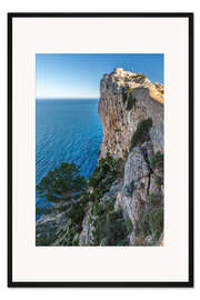 Gerahmter Kunstdruck Klippenküste in Cap Formentor, Mallorca
