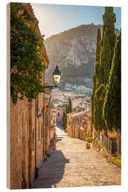 Wood print Pilgrimage to the Calvary in Pollenca, Mallorca