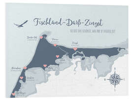 PVC-taulu Fischland-Darß-Zingst map