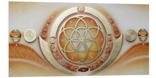 PVC-tavla Flower of life, orange