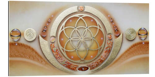 Galleritryk Flower of life, orange