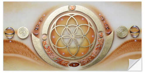 Vinilo para la pared Flower of life, orange