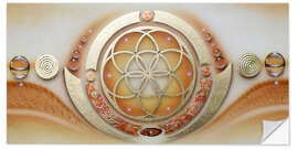 Vinilo para la pared Flower of life, orange